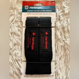 Harbinger Padded Cotton Lifting Straps with NeoTek Cushioned Wrist (Pair)